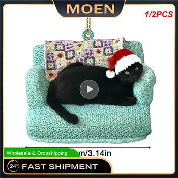 1/2PCS Božič Black Cat Obesek 2023 Božično zabavo Dekoracijo Novo 2023 Drevo YearGifts Okraski, Božični Okraski Visi L5