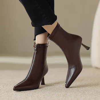 2023 Nove Jesensko zimske Ženske škornji plus velikost 22-26 cm Elastične mikrovlaken+iz svinjskega stretch čevlji sprednji zip suh čevlji