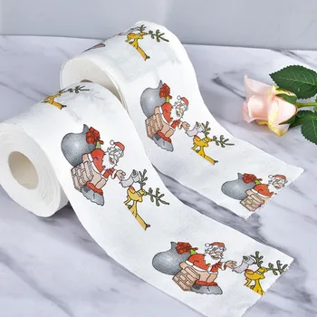 2pcs Božič Toaletni Papir Božič Vzorec Serije Roll Papir Natisne Smešno Toaletni Papir Božič Santa Claus Dekor Dobave