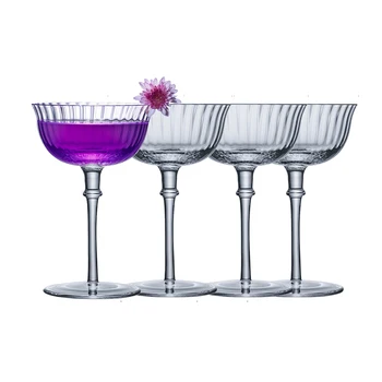 4PCS 150 ml Klasičen Ognjeni Valovanje Cocktail Očala Martini Kozarec Kozarec Vina Sklop 4
