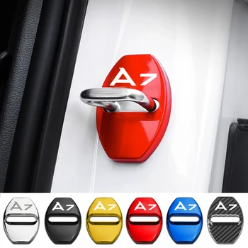 4PCS Vrata Avtomobila za Zaklepanje Pokrova antikorozijski Sponke Styling za Audi A7 Logo Grb iz Nerjavečega Jekla Zaščitne Se Primerih Dodatki