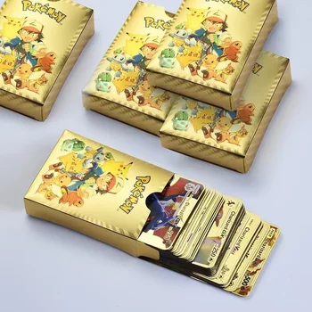 55Pcs/Set Pokemon Karte Zlato Vmax GX Energije Kartico Charizard Pikachu Redkih Zbirka Boj Trener Kartico Igrače Za Otroke Darila
