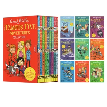 9 Knjige/Set Enid Blyton Slavni Pet Avanture Zbirka Otroci Angleška Slikanica Detektiv Zgodbe