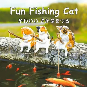 Akvarij Dekor Fish Tank Krajinsko Žive Oblike, Lepe Risanke Ribolov Mačka Ornament Gospodinjski Ponudbe Ustvarjalnih Akvarij Dekor