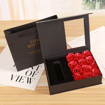High-end flip rose šminka darilni embalaži Mila Cvet Glave Umetno Cvetje Kopanje Cvetnih listov Polje Za Valentinovo Poročno Darilo