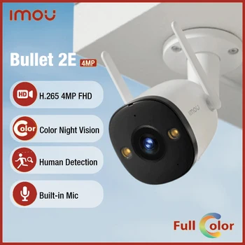 Imou 4MP WiFi IP Kamera Mini Smart Svetlo Barvno Night Vision Prostem Varnostno Zaščito Bullet 2E Built-in Mic H. 265
