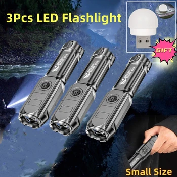 Močna LED Svetilka Velikan Svetlo Taktično Svetilke Polnilne USB 18650 Nepremočljiva Zoom Ribolov Lovsko LED Svetilko