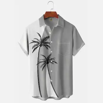 Moške Geometrijske Tiskanja Priložnostne Dihanje Hawaiian Majica Kratek Rokav majica J3;