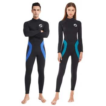 Neoprenska Obleka 3 mm Dolg Rokav Potapljaško Obleko Anti-hladno Nazaj Zip Kopalke za Moške, Ženske Surf Spearfishing Snorkeling mokra Obleka