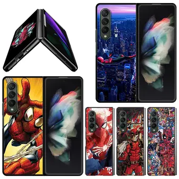 Pametni telefon Ohišje Za Samsung Z Fold3 5G Primerih Black Težko Coque za Galaxy zfold3 Ž Krat 3 Pokrov Marvel Deadpool Spiderman