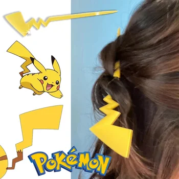 Pokemon Pikachu Rep Ostra Headdress Za Ženske, Dekleta Anime Kawaii Lase Palice DIY Pričeska Čop Imetnik Dodatki za Lase