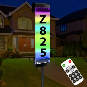 Sončne Hišnih Številk Lahka Nepremočljiva 7-Barvni RGB LED Naslov Ploščica z Vložkom, Solar Powered Osvetljeni Naslov Prijavite se Luči,