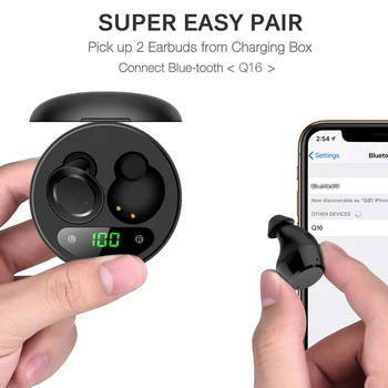 V16 TWS Mini Wireless Stereo Slušalke Nove V-Uho za Zmanjšanje Hrupa Športne Slušalke Bluetooth Nepremočljiva