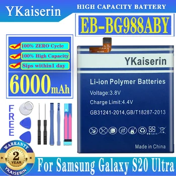 YKaiserin Zamenjava Baterije Telefona EB-BG988ABY za Samsung Galaxy S20 Ultra S20U 6000mAh Baterije